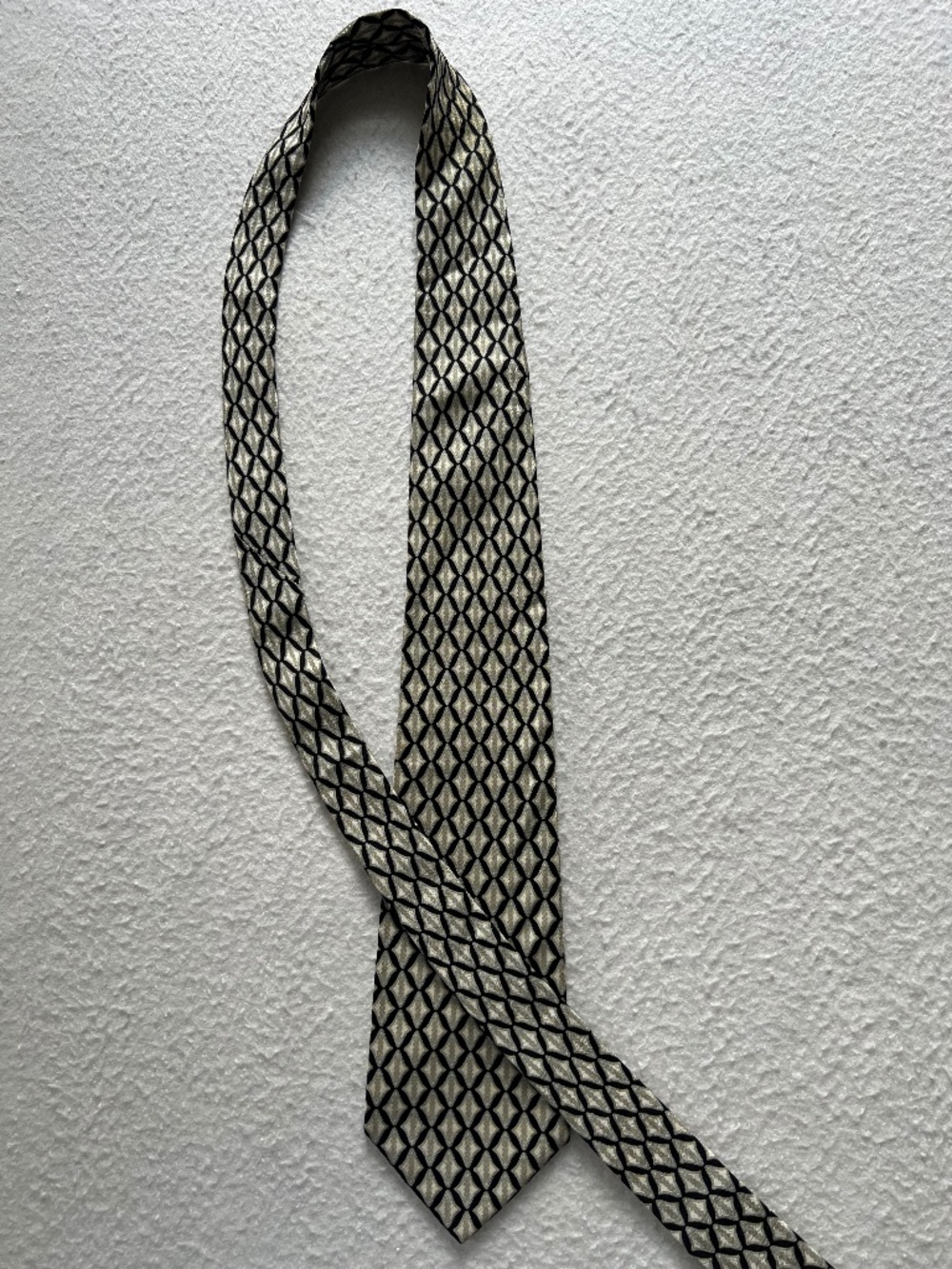 Stefano Ricci Tie Mens Italy Silk Gold Black Geometric Pattern